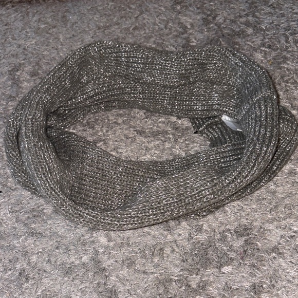 New York & Company Accessories - Gray Knit Infinity Scarf with Subtle Sparkles